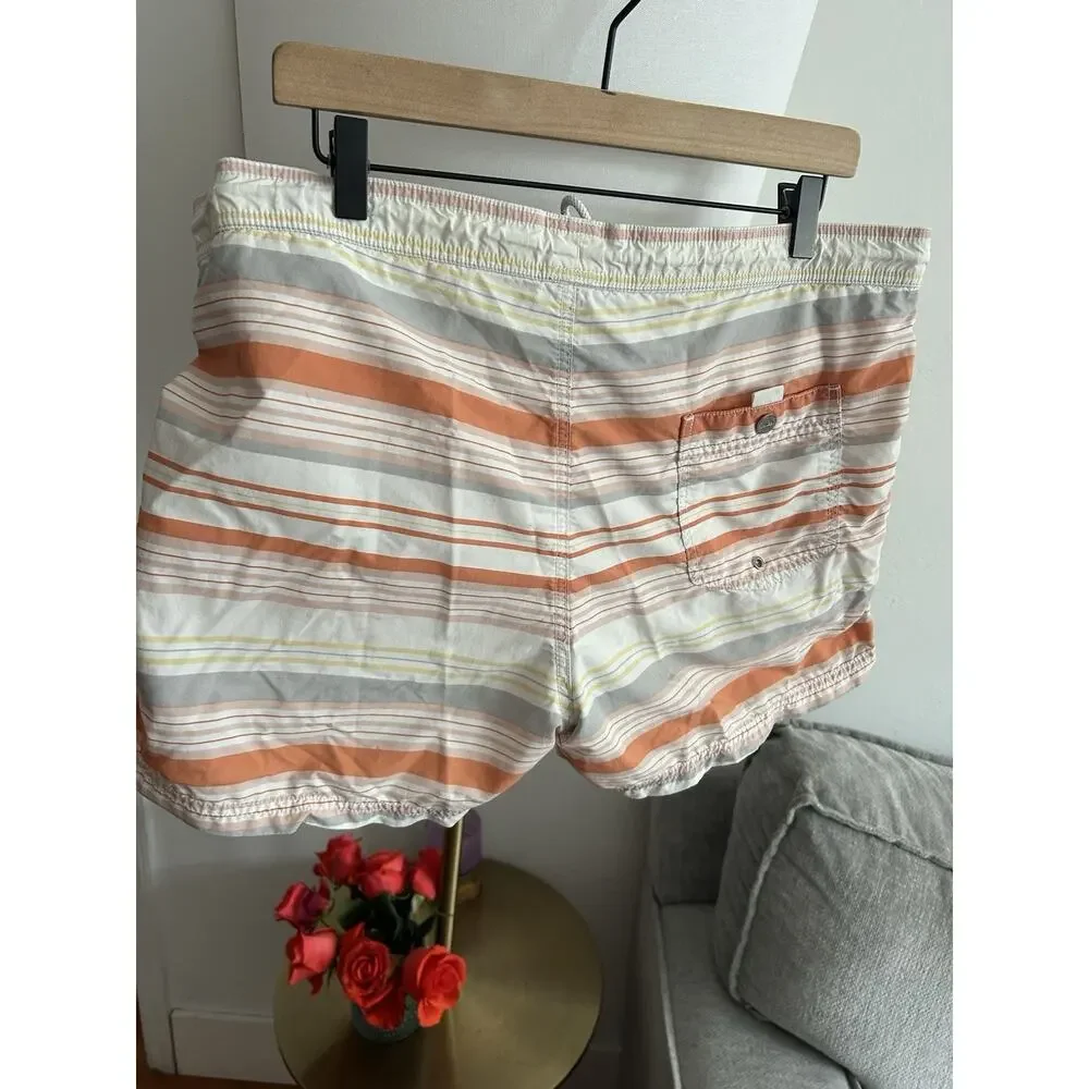Lacoste Men’s Strip Swim Trunks Shorts Board L Made In France Sailing Club
